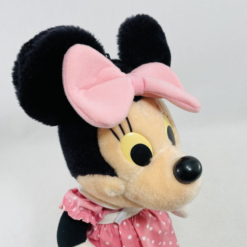 Playskool Disney Minnie Plush Doll 18” Pink Polka Dot Dress Clothes Bow Vintage - Picture 8 of 10
